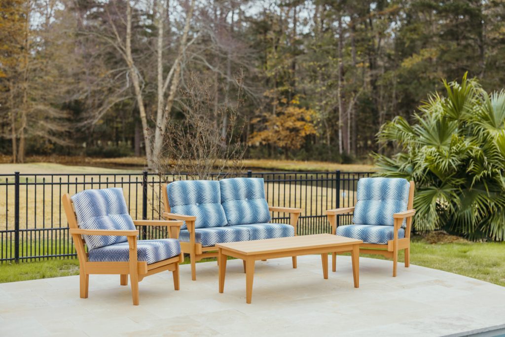 Sweetgrass set by a pool. 