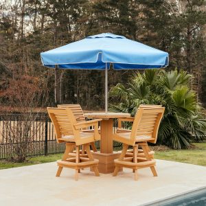 Palmetto High Tide Patio Package in Natural Teak and Capri Canopy.